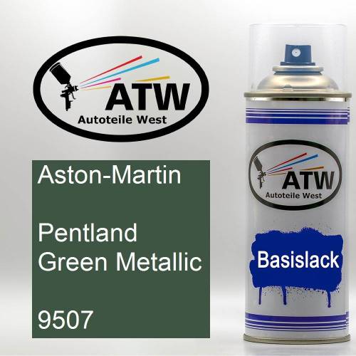 Aston-Martin, Pentland Green Metallic, 9507: 400ml Sprühdose, von ATW Autoteile West.